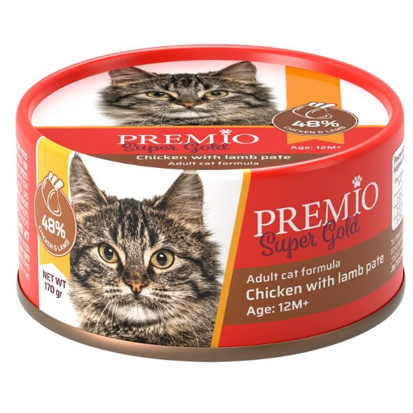 Premium Cat Pâté with Chicken and Lamb - 170g | PREMIO Wet Cat Food