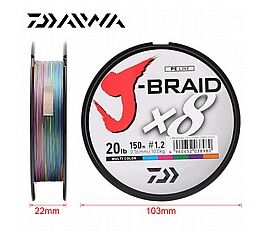 DAIWA J-BRAID X8 150m צבעוני