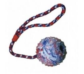 צעצוע לכלבים כדור קשיח מגומי וחבל Ball with a Rope