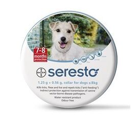 קולר לכלב עד 8 ק"ג נגד פרעושים וקרציות  - סרסטו / SERESTO