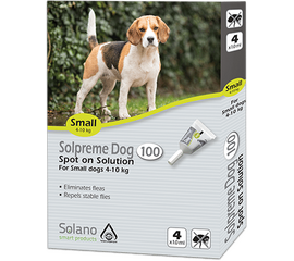 אמפולות סולפרם פרעושים לכלבים במשקל 4-10 ק"ג סולאנו / SOLANO