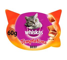חטיף לחתול טמפטיישן בטעם בקר 60 גרם ויסקס / WHISKAS
