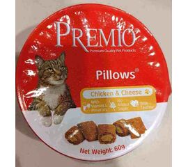 חטיף כריות עוף וגבינה 60 גרם לחתול פרמיו / PREMIO