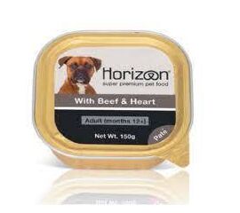 שימור בקר ולבבות 150 גרם לכלבים הורייזן  / HORIZON