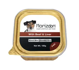 שימור Horizon בטעם בקר וכבד לכלבים – 100 גרם