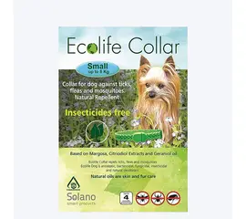 קולר טבעי לפרעושים וקרציות לכלבים קטנים – Ecolife Collar S