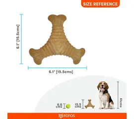 צעצוע לעיסה חזק בצורת עצם T מעץ טבעי לכלבים  - FOFOS Wooden T-Bone