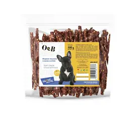 O&B חטיף ברווז רך עם אורז 500 לכלבים - אריזת חיסכון