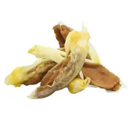 חטיף אוזני ארנב עם עוף 500 גרם O&B לכלבים - אריזת חסכון