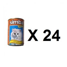 אוכל לחתולים מגש 24 יח' שימורי סימבה Simba 24 Pcs.