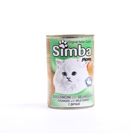 אוכל לחתולים שימורי סימבה נתחי בשר צייד לחתול                                            415 גרם Simba Chunkies with Wild Games