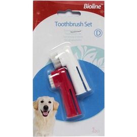 זוג מברשת שיניים אצבעוני לכלבים וחתולים  - ביוליין / BIOLINE