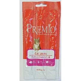 חטיף סטיק לחתול עוף וחמוציות 15 גרם פרמיו / PREMIO