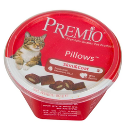 חטיף כריות לחתול עור ופרווה 60 גרם פרמיו / PREMIO