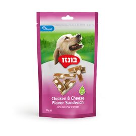 חטיף סנדוויצ'וני עוף בטעם גבינה 80 גרם לכלבים בונזו / BONZO