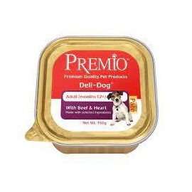 שימור פטה בקר ולבבות 150 גרם לכלבים פרמיו / PREMIO