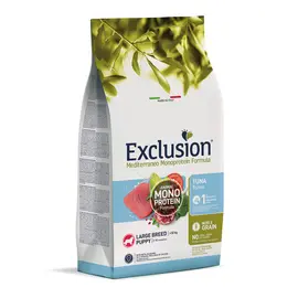 שק מזון לגורי כלבים מגזע גדול בטעם טונה Exclusion נובל 12 ק"ג