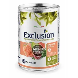 שימורי Exclusion סלמון לכלבים בוגרים – 400 גרם, חלבון יחיד ללא דגנים