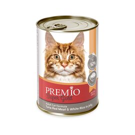 שימור פרמיו לחתול טונה אדומה בציפוי אורז