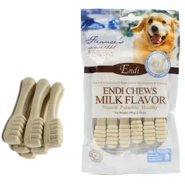 חטיף מברשת שיניים לכלבים בטעם חלב – Endi Chews, 100 גרם