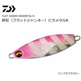 DAIWA HIRAMETAL R "FLAT JUNKIE" JIG 40 G PINK ZEBRA GLOW - ג'יג 