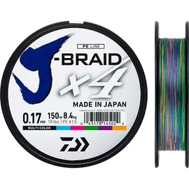 DAIWA J-BRAID 4 BRAID 150M MULTI COLOR P.E. #1 0.13MM - חוט 