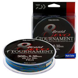 DAIWA TOURNAMENT EVO 8 BRAID 300M MC צבעוני P.E #8 0.45MM - חוט 
