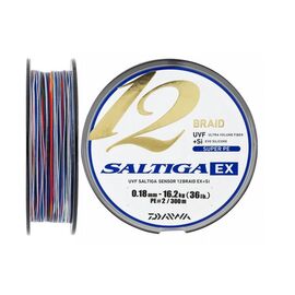 DAIWA SALTIGA 12 BRAID 300M MULTI COLOR PE #1.5 0.16MM 31LB 