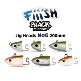 FIIISH BLACK MINNOW JIG HEAD NO.6 