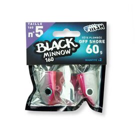 FIIISH BLACK MINNOW JIG HEAD NO.5 BM875 60G PINK FLOU 