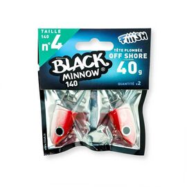 FIIISH BLACK MINNOW JIG HEAD NO.4 BM873 40G RED 