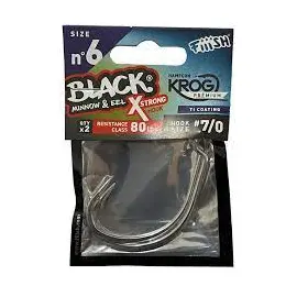 FIIISH BLACK MINNOW HOOKS BM1611 NO.6 EXTRA STRONG 