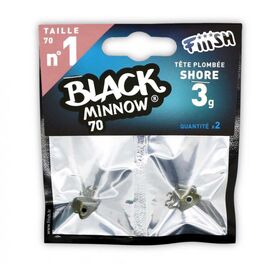FIIISH BLACK MINNOW JIG HEAD NO.1 BM036 3G KAKI 