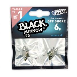 FIIISH BLACK MINNOW JIG HEAD NO.1 BM144 6G KAKI 