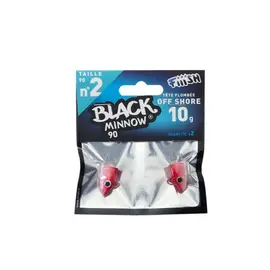 FIIISH BLACK MINNOW JIG HEAD NO.2 BM867 10G RED 