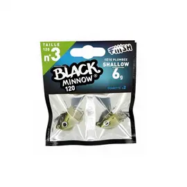FIIISH BLACK MINNOW JIG HEAD NO.3 BM149 6G KAKI 