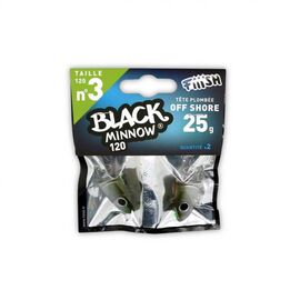 FIIISH BLACK MINNOW JIG HEAD NO.3 BM002 25G KAKI 
