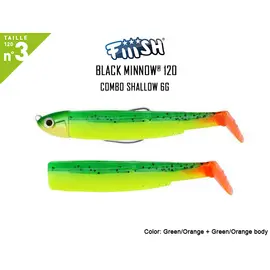 FIIISH BLACK MINNOW NO.3 SHALLOW 6G BM638 Green Orange 