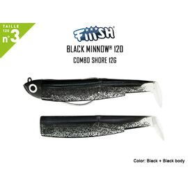 FIIISH BLACK MINNOW COMBO NO.3 SHORE 12G BM504 Black 