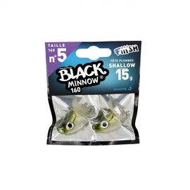FIIISH BLACK MINNOW JIG HEAD NO.5 15G KAKI זוג 