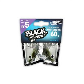 FIIISH BLACK MINNOW JIG HEAD NO.5 60G KAKI זוג 