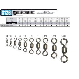 VMC 3126 INOX SWIVEL SIZE 3 225LB 6PCS סביבל 