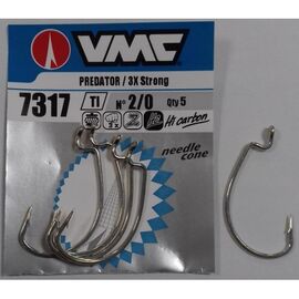 VMC 7317TI Predator Extra Strong Widegap Worm Hook 5Pcs. Size 2/0 - קרס 