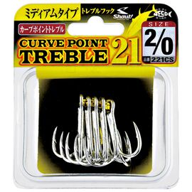 SHOUT 221CS CURVE POINT TREBLE HOOK 21 SIZE 2/0 