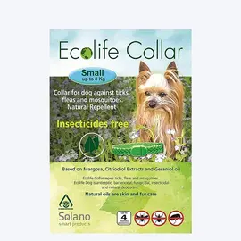 קולר טבעי לפרעושים וקרציות לכלבים קטנים – Ecolife Collar S