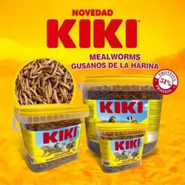 KIKI תולעי קמח מיובשות לציפורים, מכרסמים וזוחלים