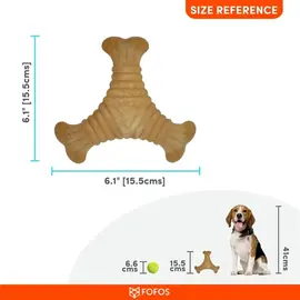 צעצוע לעיסה חזק בצורת עצם T מעץ טבעי לכלבים  - FOFOS Wooden T-Bone