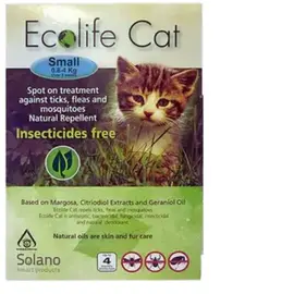 טיפות טבעיות נגד פרעושים וקרציות לחתולים 4 יחידות S