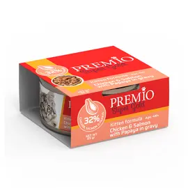 פרמיו סופר גולד קיטן סלמון ופאפיה ברוטב 85 גרם לחתולים