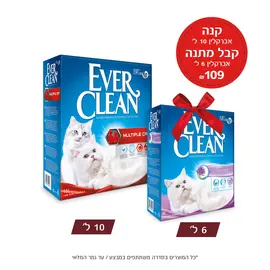 אברקלין חול מתגבש לחתול 10 ליטר - מבצע 6 ב-109 ש"ח עד 28/11/25